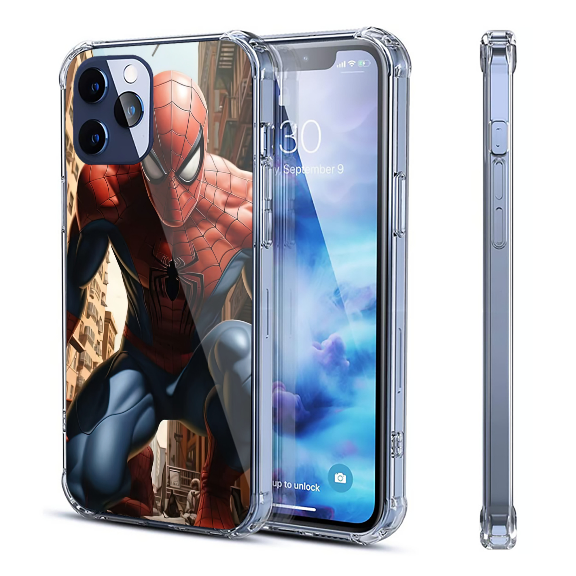 （画像用） Spider Man スパイダーマン 【iPhone 12シリーズ対応】透明スマホケース（クリアソフトケース）
